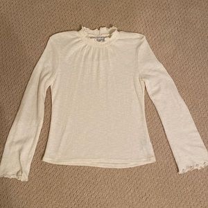 Madewell mock neck ruffled long sleeve
